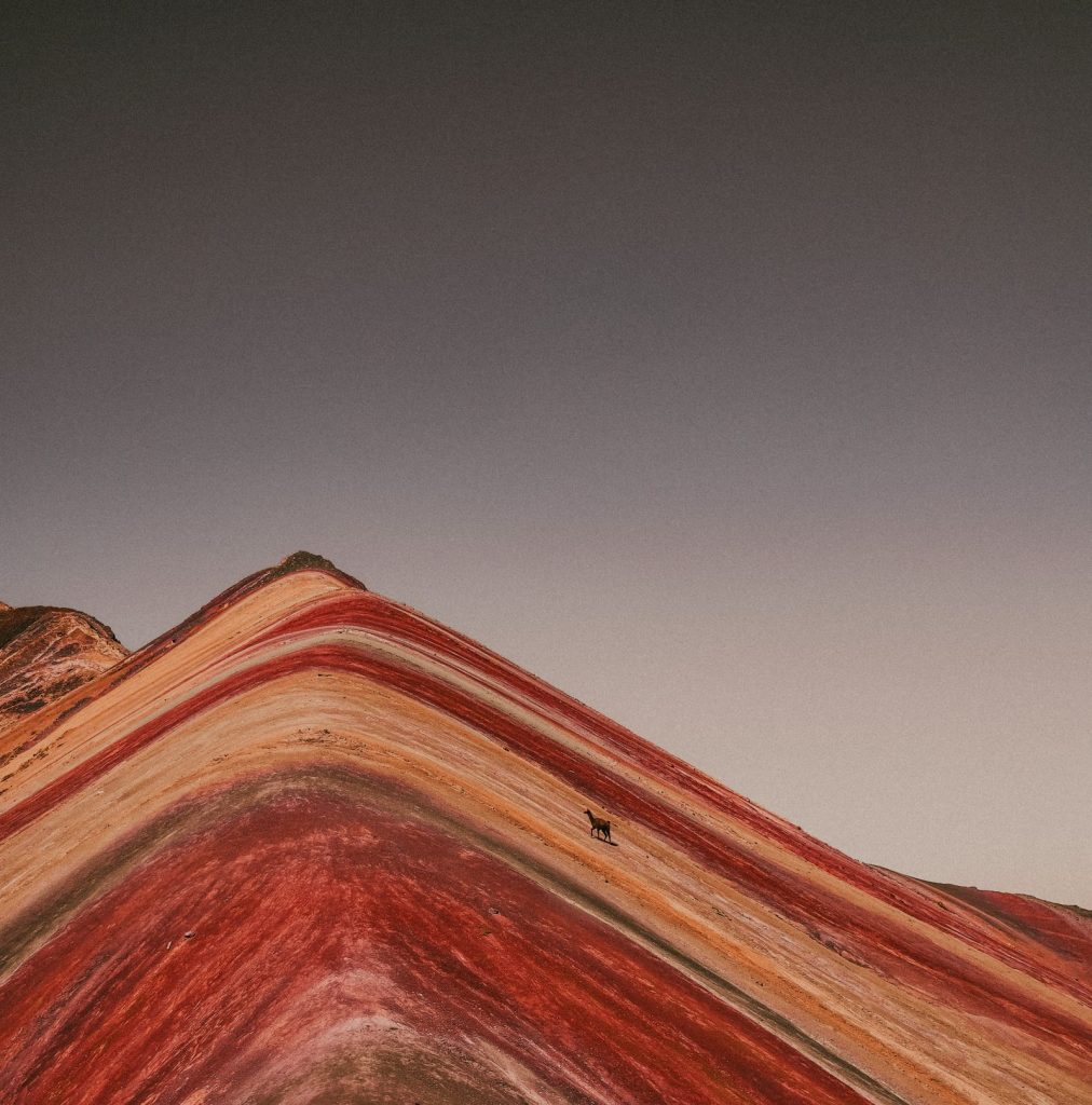 Rainbow Mountain (Vinicunca) striped peaks near Cusco, Peru